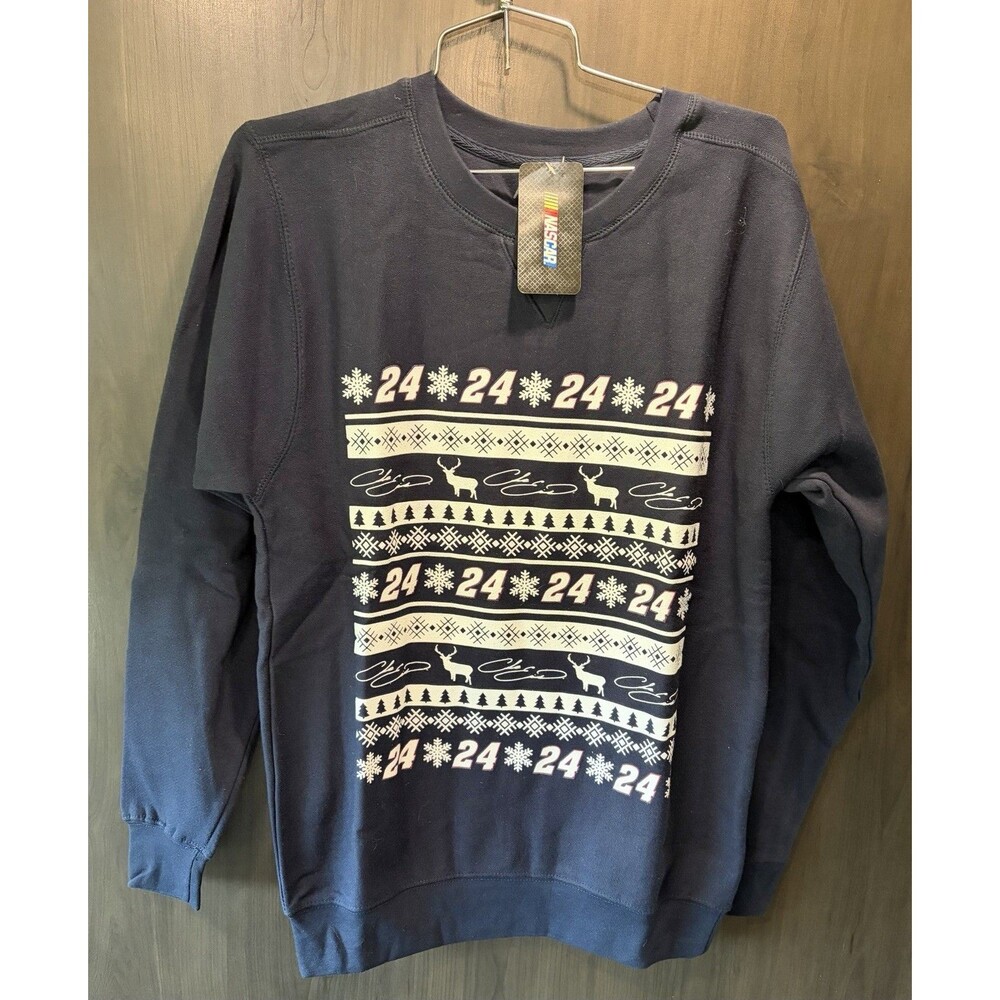 Navy blue NASCAR Chase Elliott holiday crewneck sweatshirt